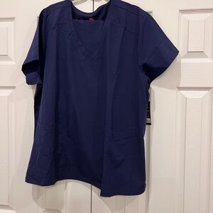 Navy Blue V-Neck Scrub Set